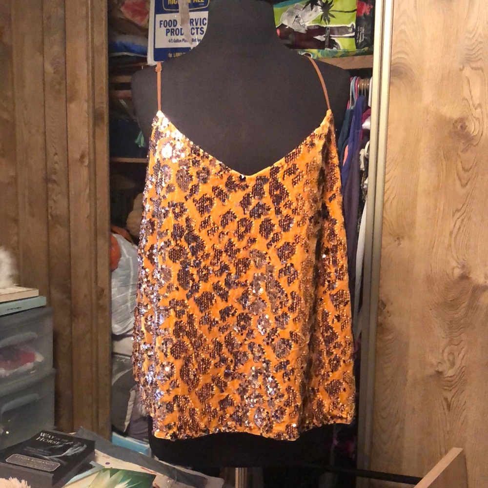 NWT Sequin Sleeveless Top from Anthropology Size XL